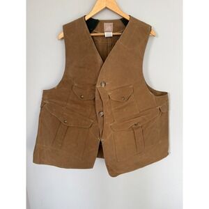 CC Filson Waxed Cotton Tin Cloth Half Moon Hunting Vest Mens XXL USA Style 32 XL